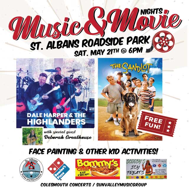 Music & Movie Nights - May 21 - Roadside Park - St. Albans, WV
