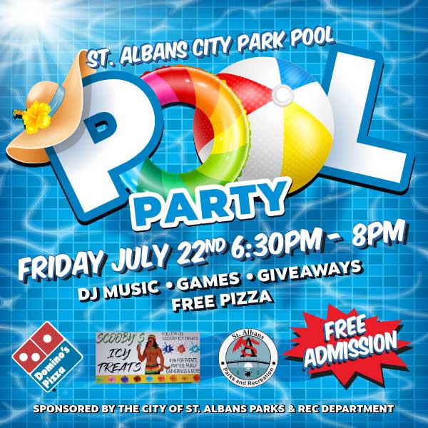 Free Pool Party at St. Albans City Park Pool - July 22