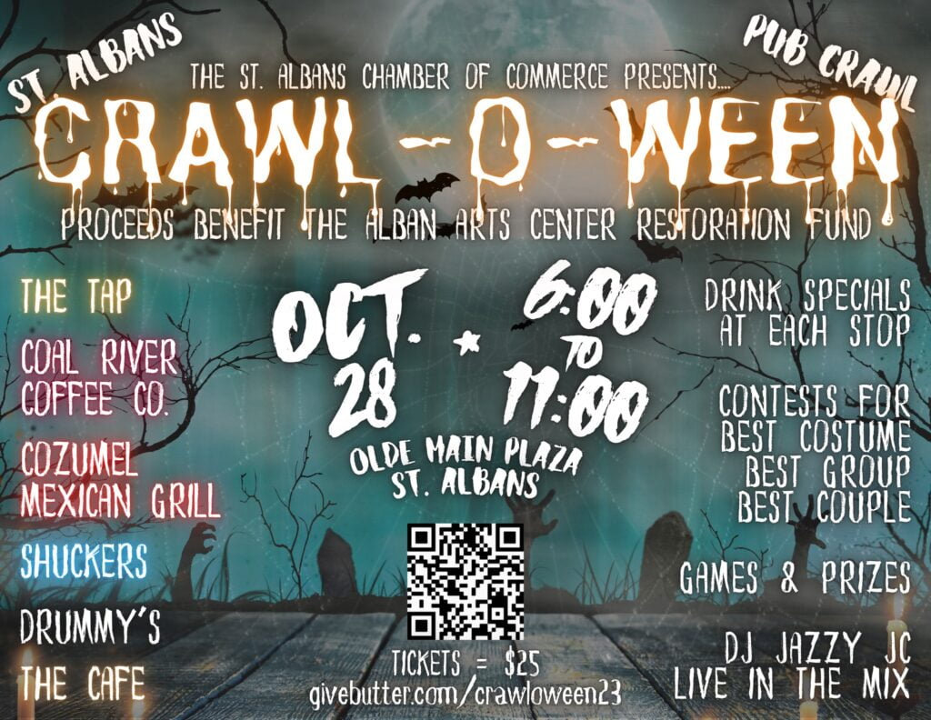 St. Albans Crawl-O-Ween Pub Crawl - October 28th, 6:00 PM - 11:00 PM Main Street, St. Albans