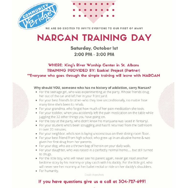 Community Bridge - Narcan Training Day - October 1st