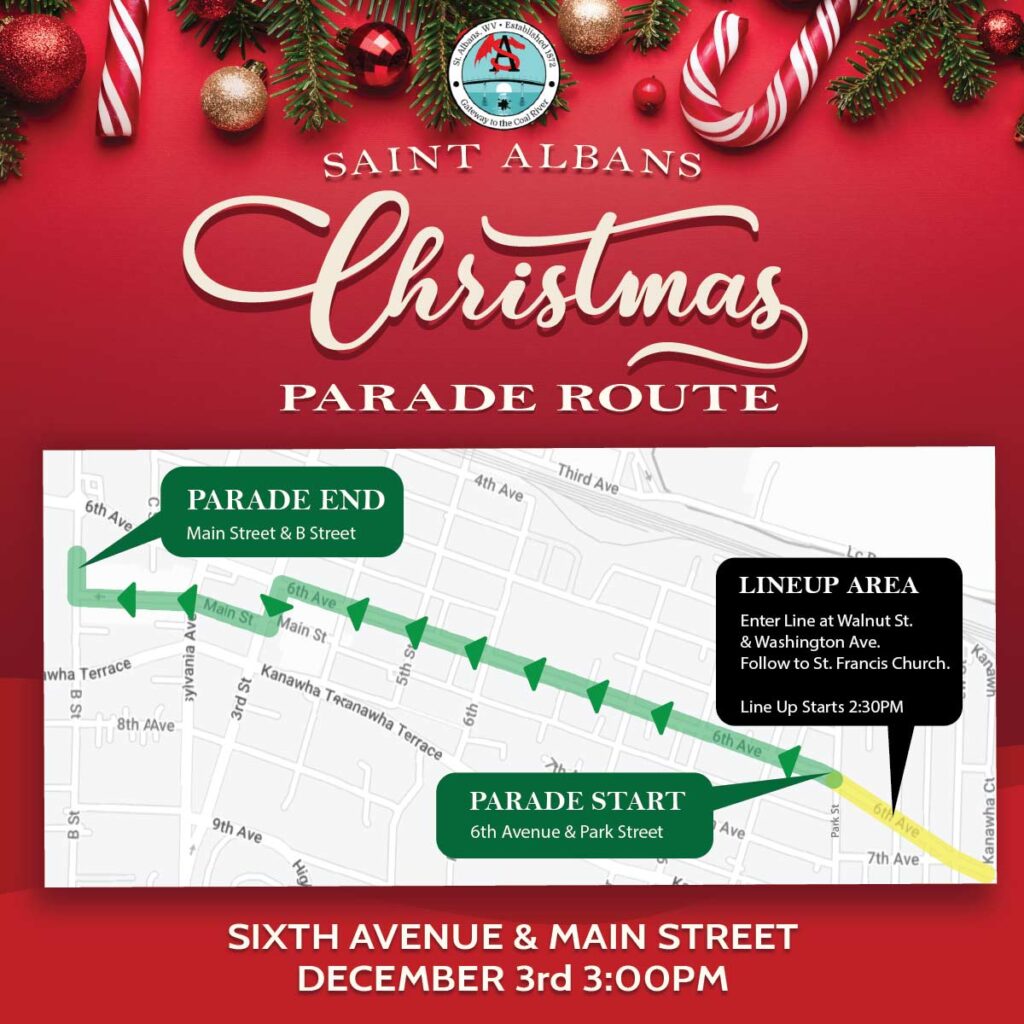 2022 St. Albans Christmas Parade Route
