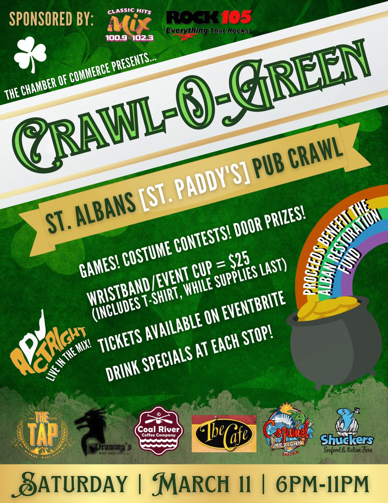 Crawl-O-Green Pub Crawl - St. Patrick's Day 1 Crawl o Green - St. Albans Pub Crawl St. Patrick's Day