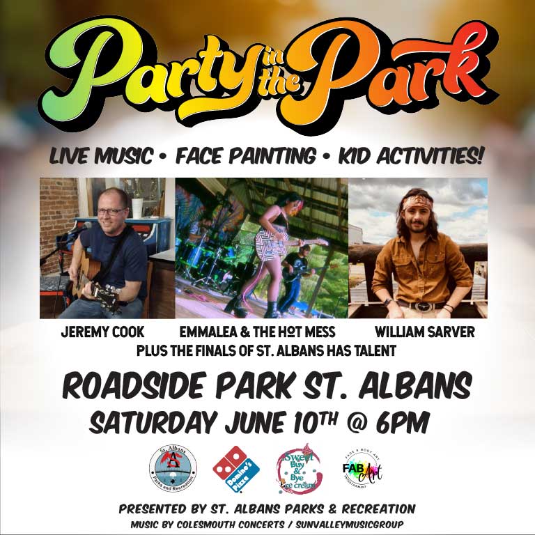 Party in the Park - June 10th - Roadside Park - St. Albans, WV