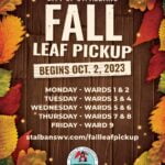 2023 Fall Leaf Pickup Schedule for the City of St. Albans, WV - Beginning Oct 2.