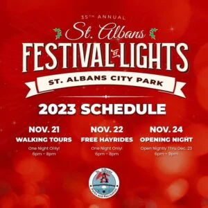 St. Albans Parks Announces 35th Annual Festival of Lights Celebration.