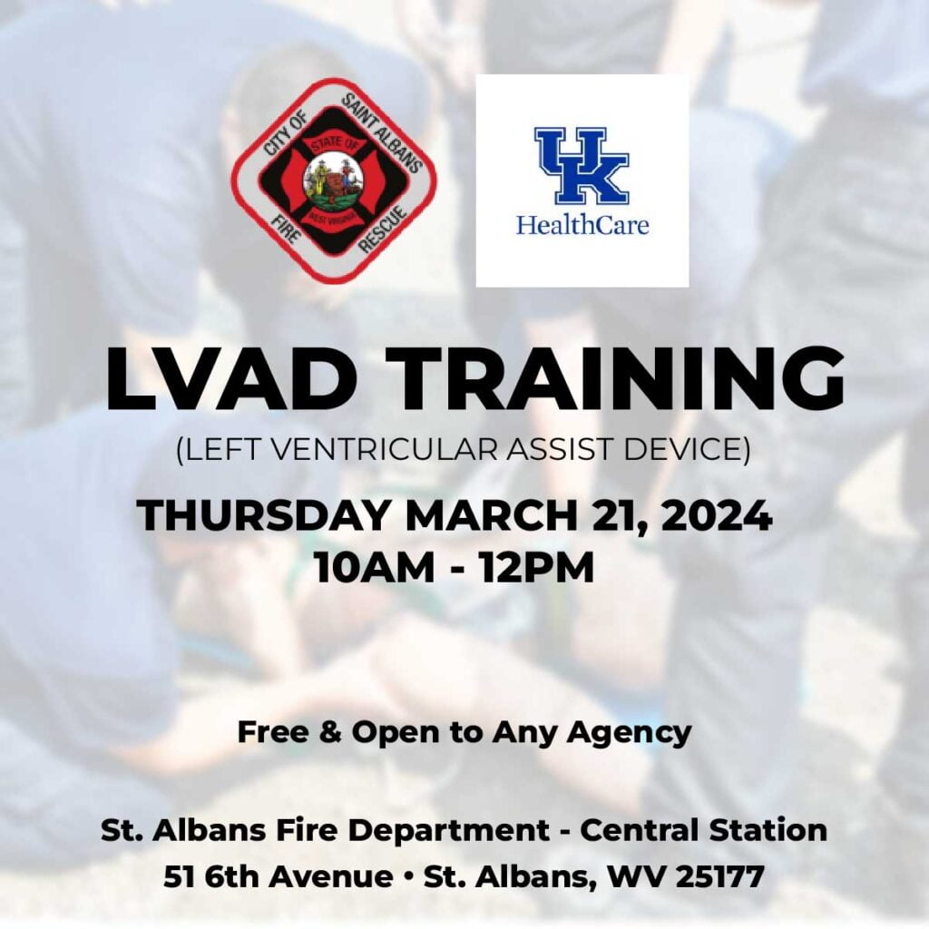 St. Albans Fire Department hosts LVAD Training Event on March 21st, enhancing emergency responder skills. Free to attend