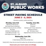 paving schedule june3 5