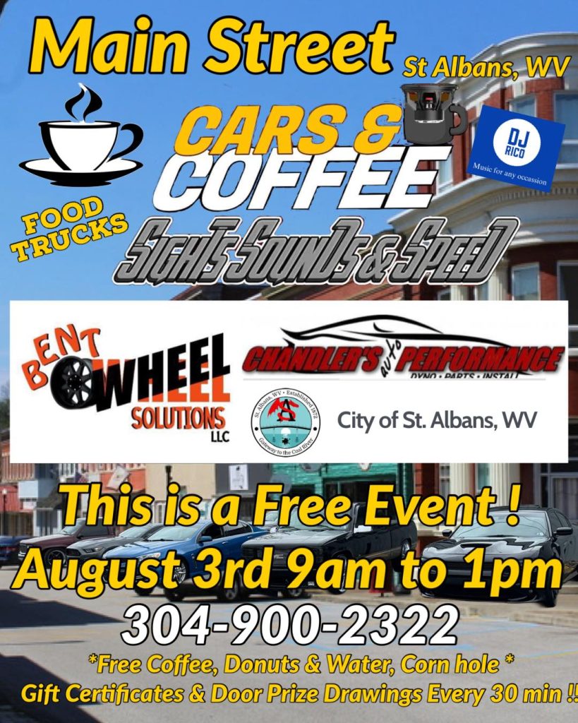 Cars & Coffee - August 3 - Main Street - St. Albans