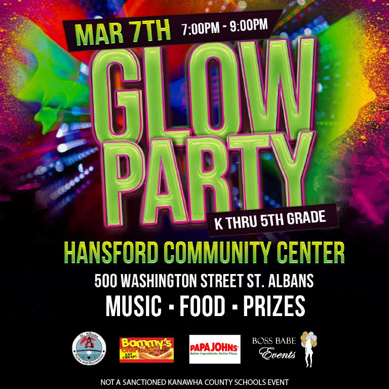 Glow Party on Mar 7, 7-9 PM at SA Hansford