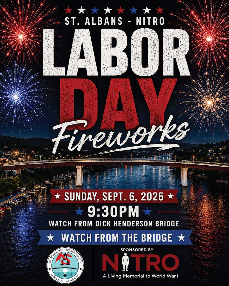 St. Albans Nitro Labor Day Fireworks - Sunday, September 6, 2026 - Dick Henderson Bridge - St. Albans, WV