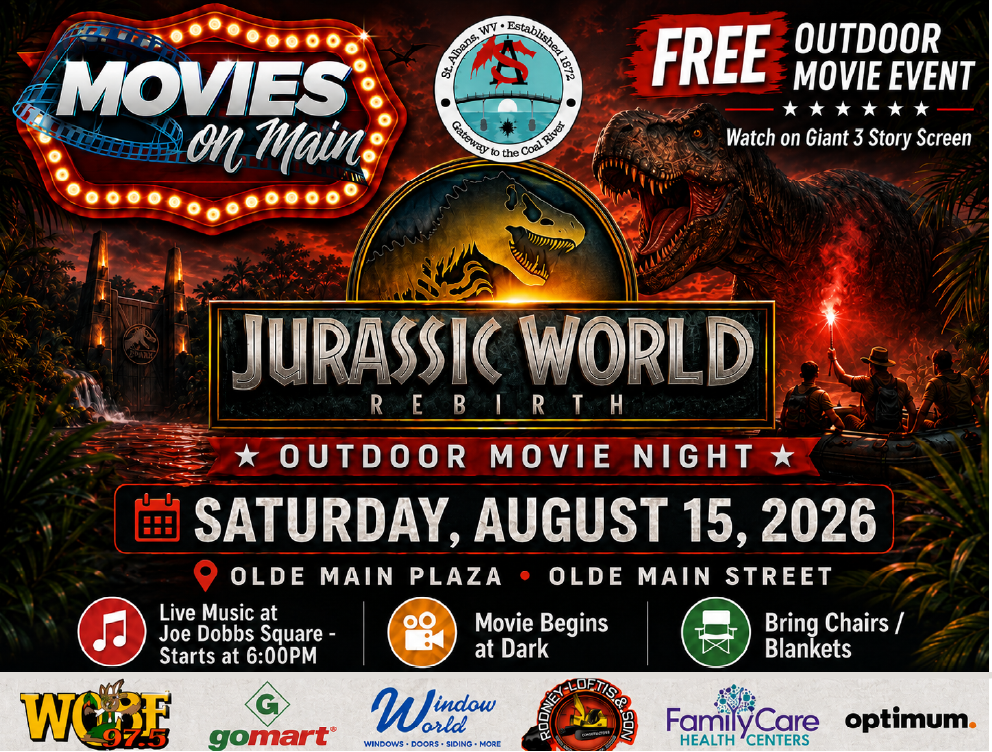 Join the City of St. Albans for another Movies on Main event on Saturday, August 15, 2026.